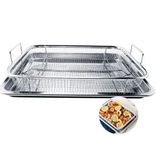 Escorredor 40x30 Inox C/ Bandeja Frituras Cozinha