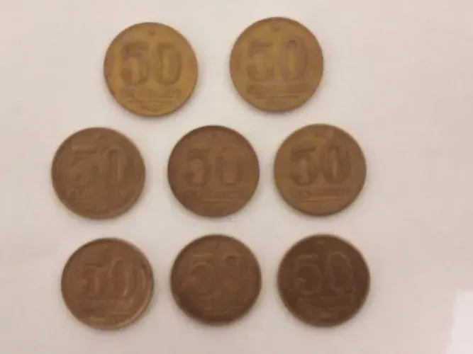 Moedas brasileiras antigas de 50 centavos