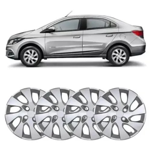 Jogo 4 Peças - Calota Aro 14 - Chevrolet Onix / Prisma 2014 à 2016 - Grid