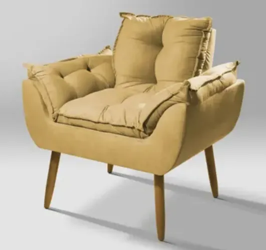 Poltrona decorativa em sued super confortável 
