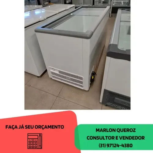 Congelador Tampa de Vidro Novo 500 Litros