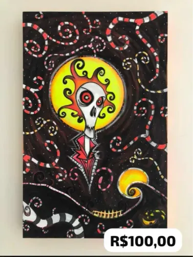 Quadro de Caveira em Canvas