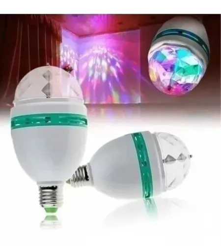 Lâmpada De Led Giratória Colorida 3w Rgb Balada Dj Festa