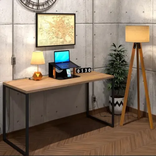 Escrivaninha Estudo 150x60cm P/ Escritório Industrial Mesa