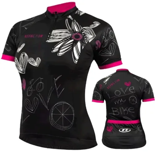 Camisa Ciclismo Feminina Refactor Bike Love - G ou GG