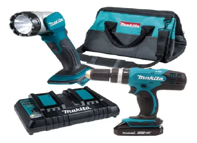 Parafusadeira Furadeira Impacto Sem Fio Lanterna 18v Makita