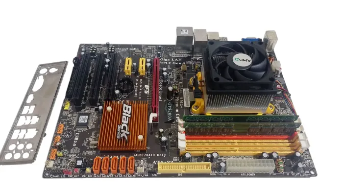 Kit placa mãe ecs-gf8200a AMD Phenom x3 8650 2.30ghz , cooler,  2gb 