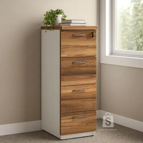 Arquivo Para Pasta Suspensa 4 Gavetas Com Chave Organizador De Documentos 34314