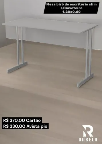 Mesa de escritório Slim s/Gaveteiro em até 5x sem juros no cartão