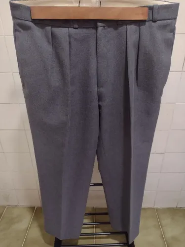 Calça Social Garbo de lã Cinza de Qualidade