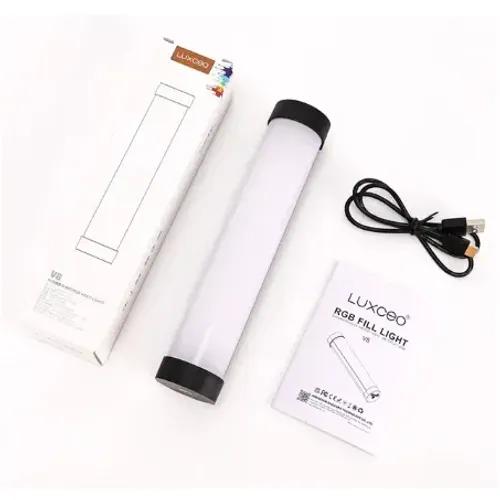 Bastao De Led Rgb Lighting 2000maah 3000k-6000k Luxceo V8 Estrutura Preto