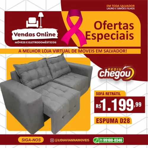 Sofá retratil 2 lugares frete grátis R$ 1.199,99 a vista