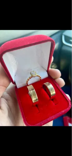 Lindo Par Alianças 8mm 100% Moeda Antiga Pronta Entrega