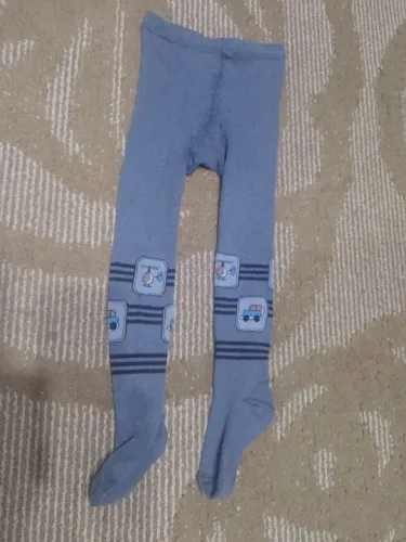Meias calça infantil com estampa de helicóptero e carro - tamanho 2 anos