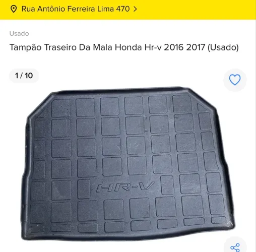 Tampão Traseiro Honda HR-V 2018 2019 2020