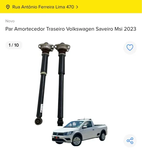 Par Amortecedor Traseiro Saveiro MSI 2023