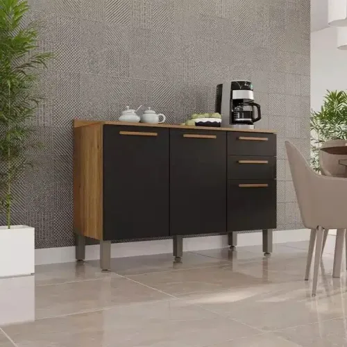 BALCÃO COZINHA VALÊNCIA 1.20 C/ 3 PORTAS E 2 GAVETAS