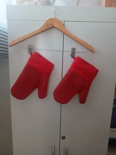Luvas Térmicas de Silicone para Forno Vermelhas - Novas