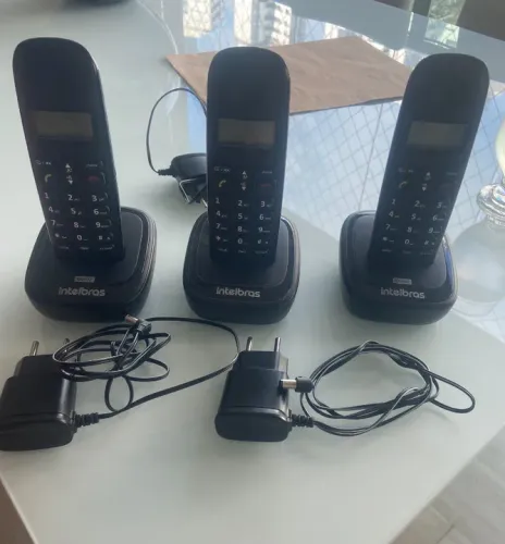 3 Telefones Fixos Sem Fio Intelbras com ramal - Seminovos !