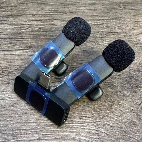 Microfone Lapela Duplo para Vídeos e Lives tipo c