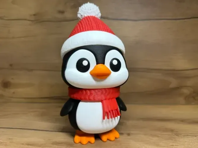 Pinguim de Natal - Impressão 3D pla