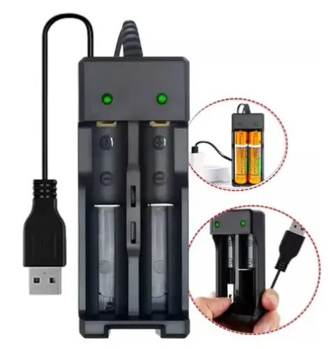 Carregador De Bateria Universal Usb para 2 Pilhas z1085