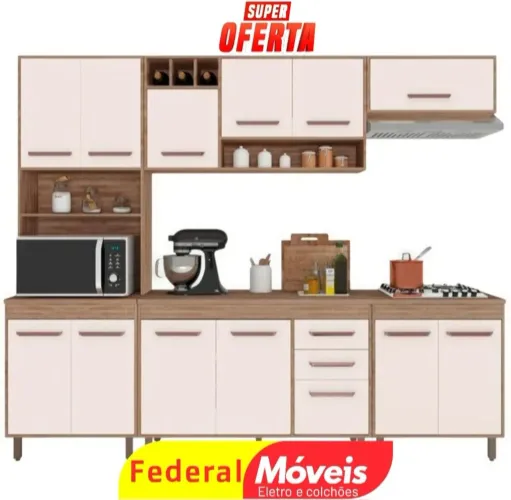 Armário para Cozinha Completo 2,58m - Novo, Moderno e Funcional!
