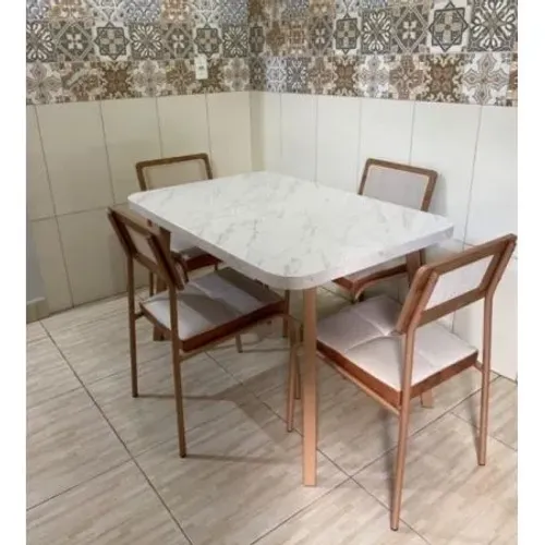 Mesa Stellar Mdp 120x80 C/ 4 Cad Lux - Petra/rose