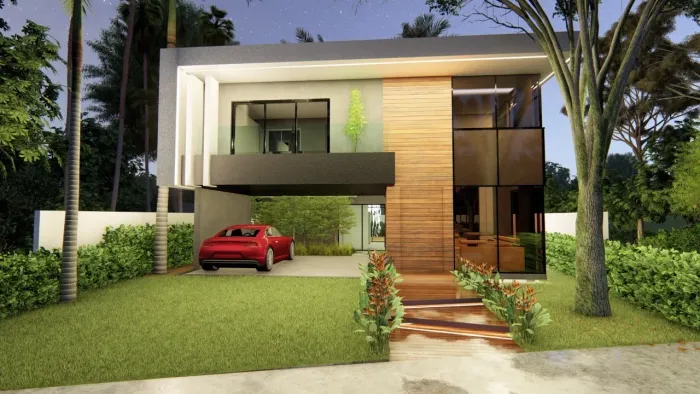 Casa na planta de alto padrão no  condomínio Interlagos, frente LESTE.
