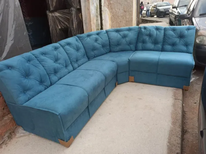 Sofá de Canto Suede, novo de fábrica, FRETE TOTALMENTE 