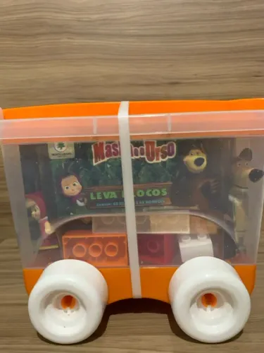 Blocos De Montar Masha E O Urso Com Carrinho 60 Blocos