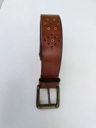 Cinto de Couro Wollner Marrom com Fivela