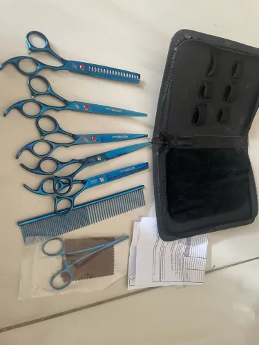 Kit de tesouras profissional ideal para tosa
