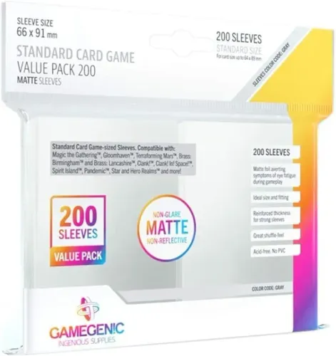 Sleeve para Cartas TCG / Matte Standard 200 unidades Galápagos Gamegenic / Envio Rápido