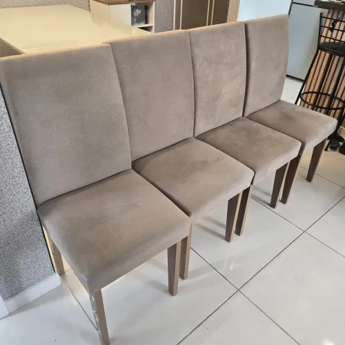 Conjunto 4 Cadeiras Rufato Luna em Tecido Suede - Excelente Estado