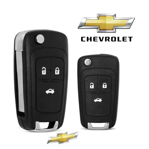 Chave canivete automotiva GM Chevrolet 3 botões lâmina virgem 