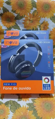 FONES DE OUVIDO SEM FIO COM LED 7 CORES +BRINDE