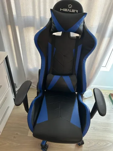 Cadeira Gamer Reclinável Strike Healer Azul/preto