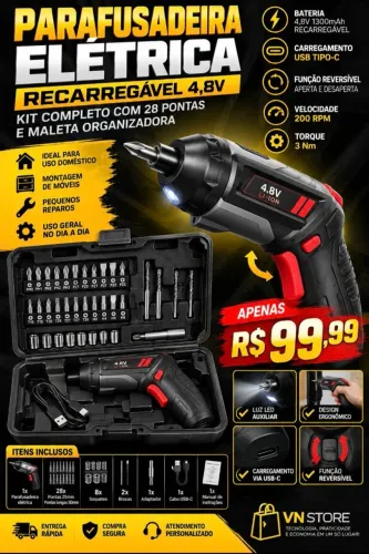 KIT PARAFUSADEIRA/FURADEIRA