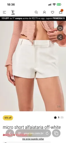 Short femino de linho