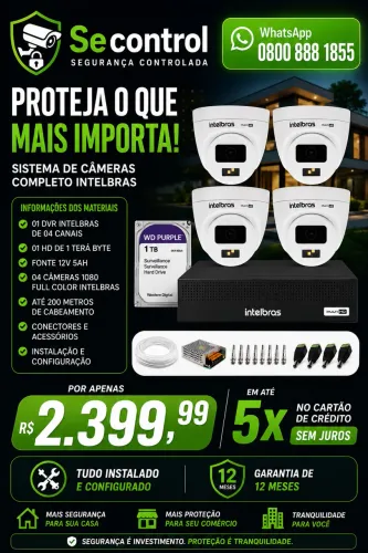 Kit câmeras residencial INTELBRAS/ instalado