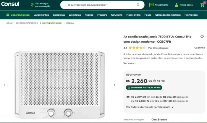 Consul - Ar Condicionado (Comprado em 2025) 7.500
