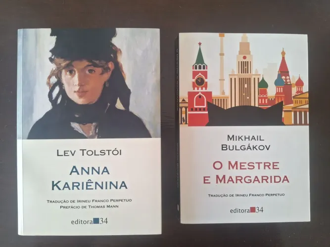 Livros Anna Karienina +O Mestre e Margarida - Tolstoi + Bulgakov- Editora 34