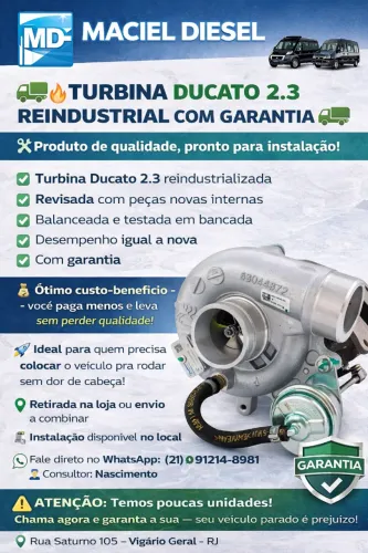 TURBINA DUCATO 2.3 REINDUSTRIALIZADA COM GARANTIA