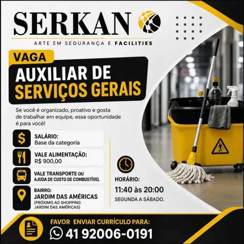 Contrata-se Auxiliar de Serviços Gerais