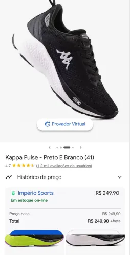 Tênis Kappa Pulse Preto e Branco