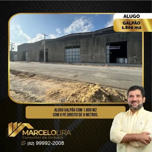 ALUGO GALPÃO COM 1.800m2 E PÉ DIREITO DE 9 METROS