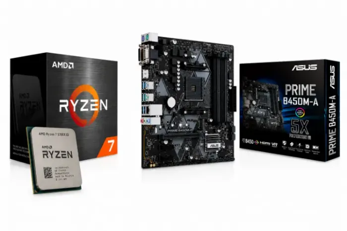 Kit Ryzen 7 5700X3D + B450M-A Asus Prime