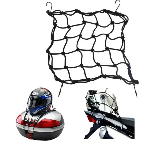 Rede Elástica De Carga Para Moto 30x30cm Com Ganchos