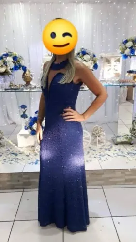Vestido festa azul tamanho 38
